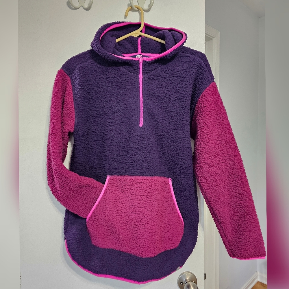 Blackberry fleece zip hoodie, extremely soft and lightweight, purple